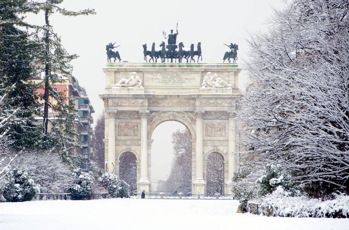 Milano Parco Sempione in inverno